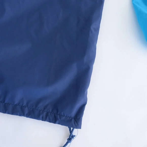 Vintage Pch Teal Navy Waterproof Nylon Hooded Half Zip Windbreaker Jacket G/L - Picture 5 of 10